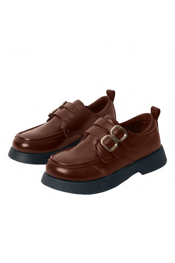 Girls Slip-On Loafers Comfort Dress Shoes Leather School Uniform Flats Non-Slip Sole Shoes for Casual Wedding Party