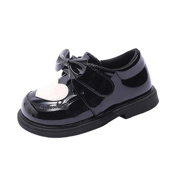 Girls Slip-On Loafers Comfort Dress Shoes Oxford School Uniform Flats Non-Slip Sole Casual Wedding Party (Toddler/Little Kid) Black 11 Little Kids