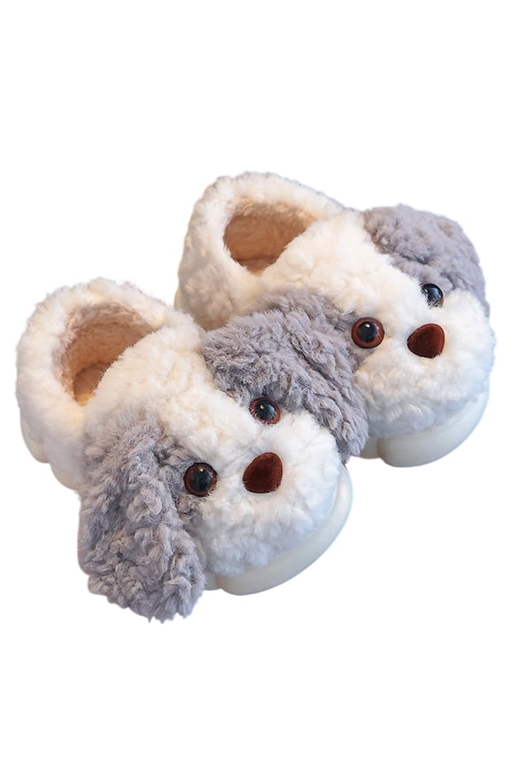 Girls Slippers Cartoon Slippers Winter Shoes Kids Footwear Dog Shape Warm Soft Sole For Children Indoor Use ,10.5-11 Years