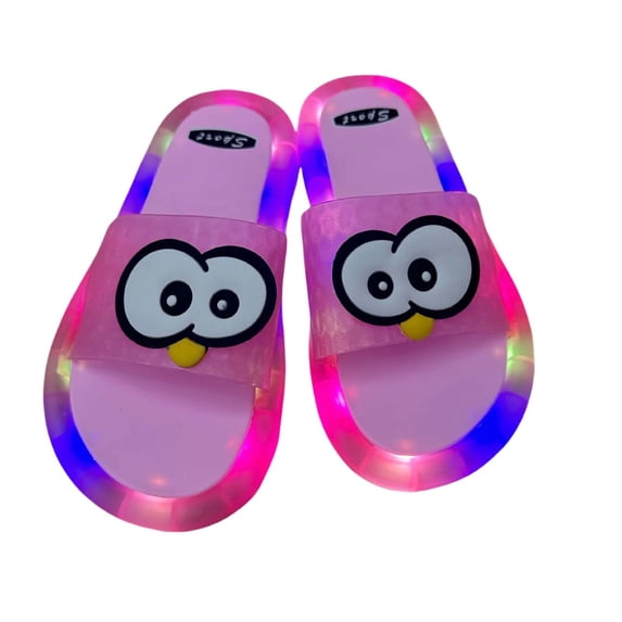 Girls Slippers Light Up Sandals Slide Footwear Kids Shoes Strap Design Glowing Style For Children Indoor Outdoor Summer Use ,3-3.5 Years