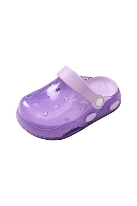 Girls Slippers Solid Color Soft Sole Jelly Clogs Non Slip Lightweight Beach Shoes For Kids ,18-24 Months