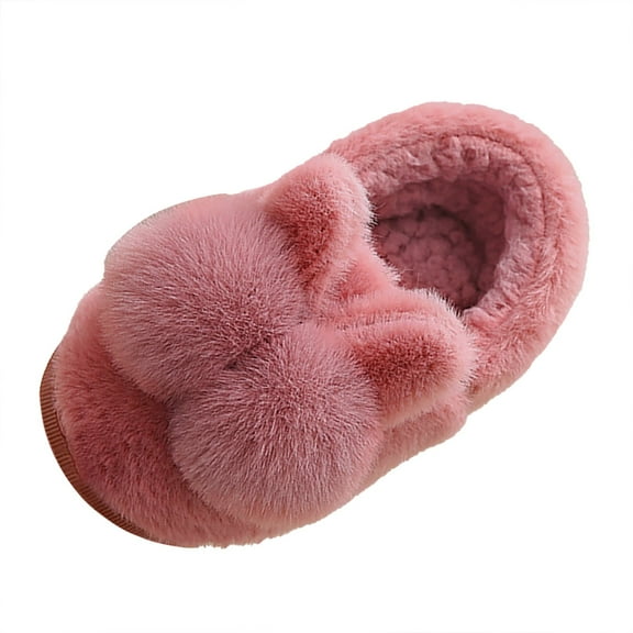 Girls Slippers Toddler Kids Baby Warm Shoes Cartoon Soft Soled Slippers,Toddler Slippers(Size:24)