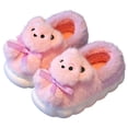 thumbnail image 1 of Girls Slippers Warm Children Slippers Winter Style With Insulation Thick Padding Warm Sole Design Cute Cartoon Bear Pattern Parent Child Footwear ,6.5-7 Years, 1 of 4
