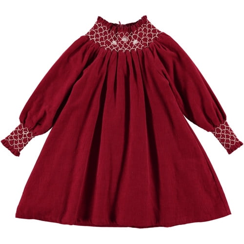 Girls Smocked Corduroy Dress