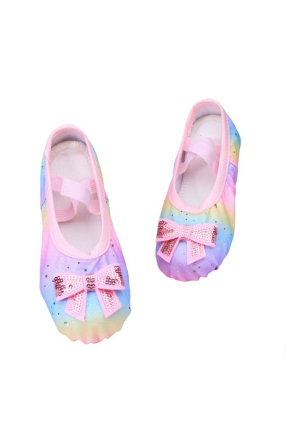 Girls Sneakers Ballet Slippers Dance Shoes Split Sole Design For Children And Adults Soft Structure For Practice And Stage Performance ,7.5-8 Years
