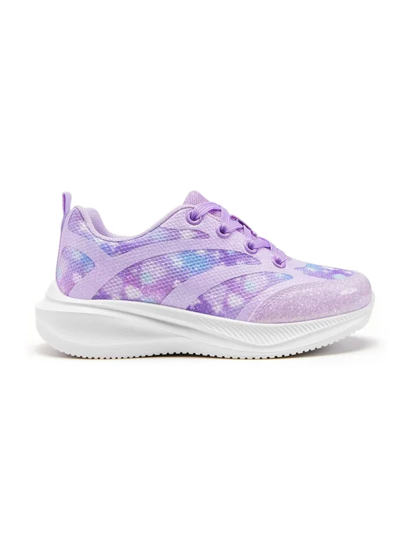 Girls Sneakers Kids Lightweight Running Shoes Children Casual Lace-up Walking Sports Tennis Shoes, Purple, Size 1