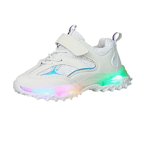 Girls Sneakers Mesh Upper Light Up Design Non Slip Soft Sole Sports Shoes Fashionable Kids Footwear ,3-3.5 Years