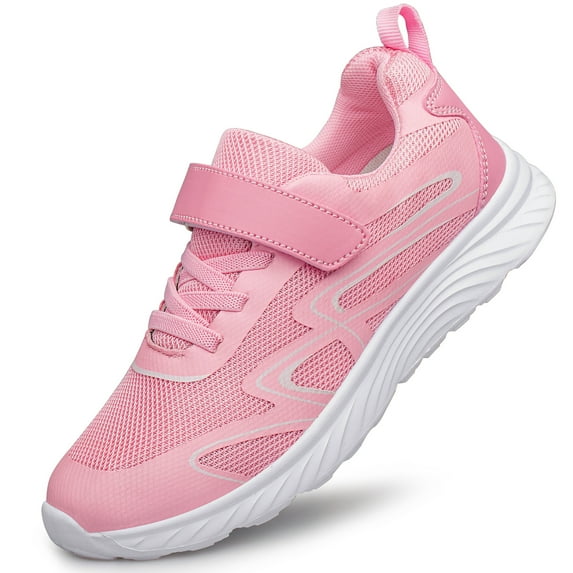 vibdiv Girls Sneakers Running Tennis Shoes Non Slip Fitness Girls Shoes Pink Big Kid Size 1