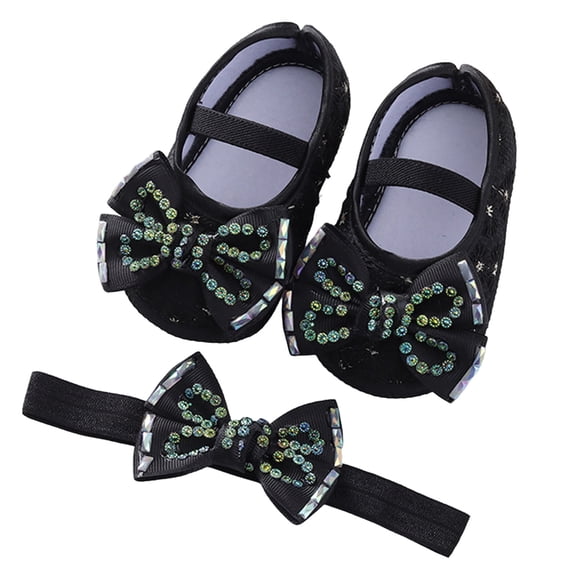 Girls Sneakers Sizes 0-3 Months Fashion Soft Sole Pearl Dance Floral Princess Comfortable Breathable Outdoor Trendy Black Kids Shoes