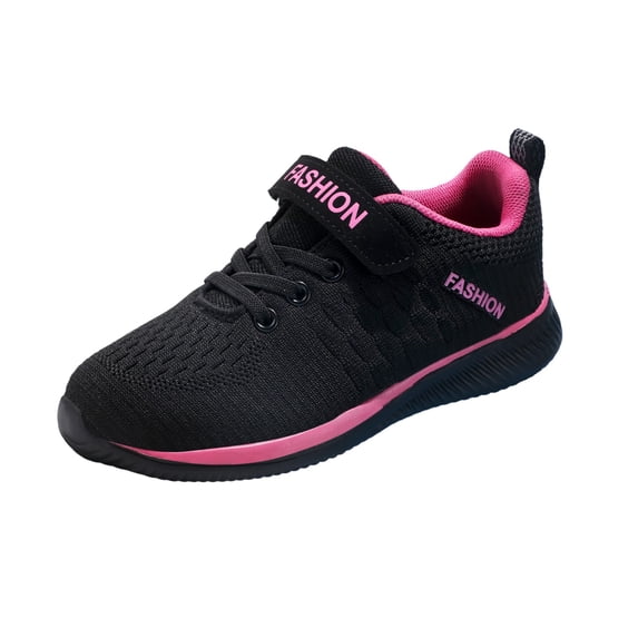 Girls Sneakers Solid Color Mesh Woven Upper Breathable Comfortable Running Shoes For Kids ,11.5-12 Years