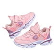 thumbnail image 1 of Girls Sneakers Waterproof Leather Upper Light Up Design Breathable Durable Sports Shoes For Outdoor And School ,8-9 Years, 1 of 9