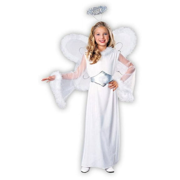 Rubies Feathered Snow Angel Costume with Wings for Kids, Girls Medium