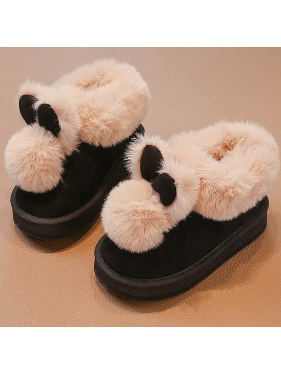 Girls Snow Boots Girls Non-slip Winter Boots Kids Warm Ankle Winter Shoes Short Faux Fur Suede Mini Snow Boot