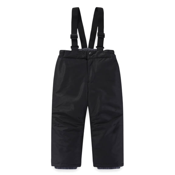 Girls Snow Pants Black Water Resistant Insulated Winter Ski Snow Pants for Kids with Adjustable Suspenders,Size 9-10T