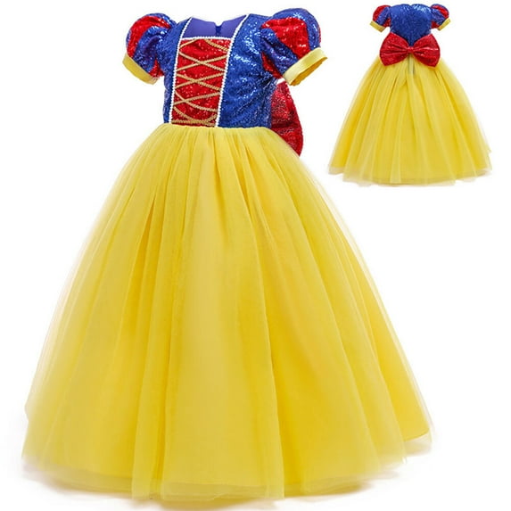 Girls Snow Costume Fancy Dress Halloween Christmas Party Gown