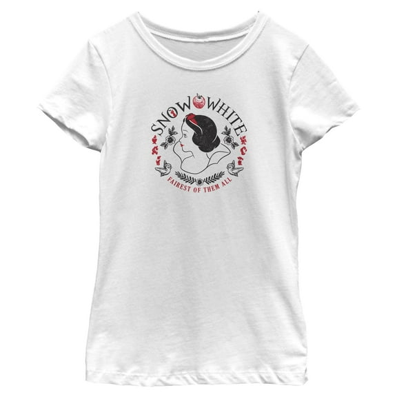 Girls Snow White and the Seven Dwarfs Fairest of Them All Logo T Shirt