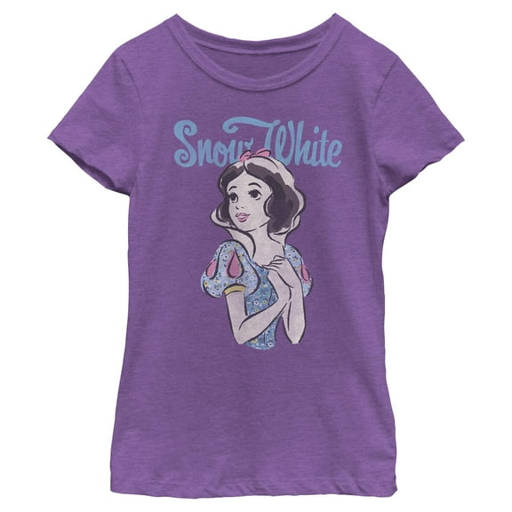Girls Snow White and the Seven Dwarfs Watercolor Floral Dress T Shirt