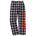 thumbnail image 1 of Girls Soccer Black and White Flannel Pants (Red, Youth Medium 10/12), 1 of 2