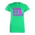 thumbnail image 1 of Girls Soccer Kiss My Cleats Youth Kids Soccer Ball Sports Team Athletic Short Sleeve T-shirt -Jade-YXL, 1 of 4