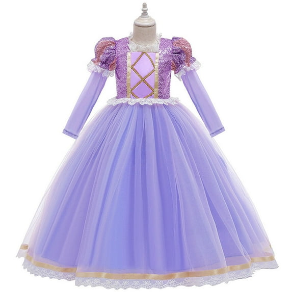 Girls Sophia Costume Female Long Tulle Sleeve Princess Dress Little Girls 3-9Y