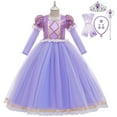 thumbnail image 1 of Girls Sophia Costume w/Crown Female Long Tulle Sleeve Princess Dress Little Girls 3-9Y, 1 of 6