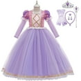thumbnail image 1 of Girls Sophia Costume w/Crown Female Long Tulle Sleeve Princess Dress Little Girls 3-9Y, 1 of 7