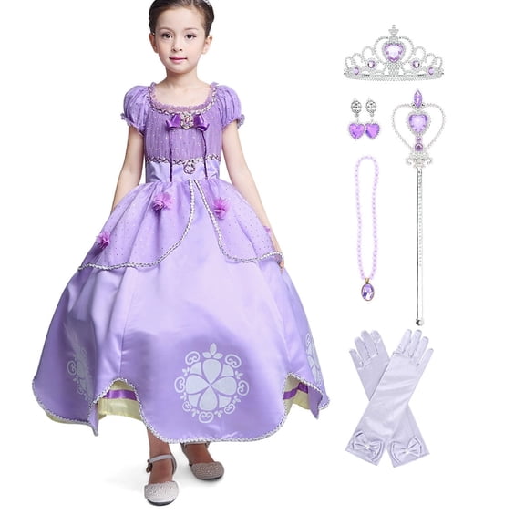 Girls Princess Costume Birthday Christmas Party Halloween Cosplay Fancy Dress Up Outfits w/Accessories