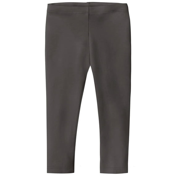 Made in USA Girls Soft 100% Cotton Capri Leggings | Charcoal