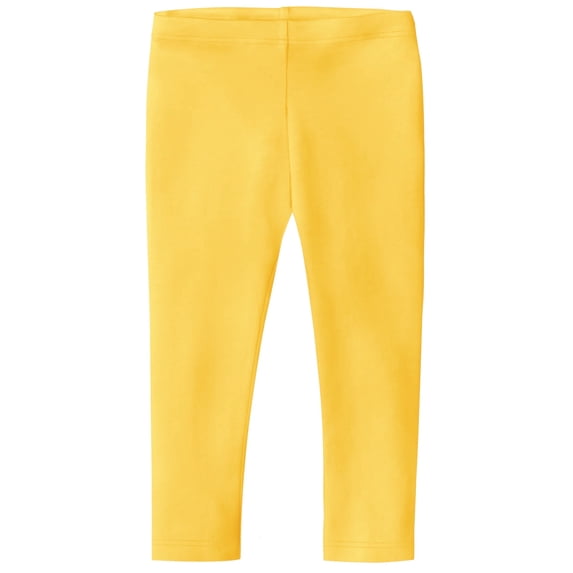 Made in USA Girls Soft 100% Cotton Capri Leggings | Yellow
