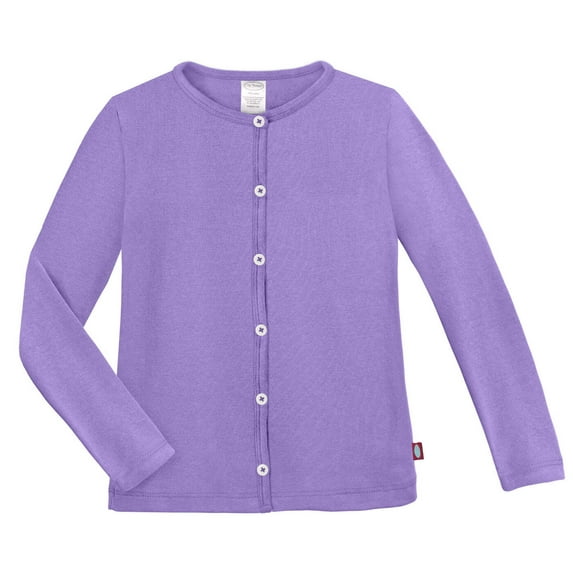 Girls Soft Cotton Button-Down Cardigan | Deep Purple