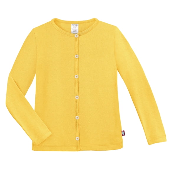 Girls Soft Cotton Button-Down Cardigan | Yellow