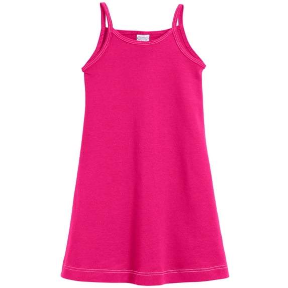 Made in USA Girls Soft Cotton Camisole Dress | Hot Pink