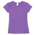 thumbnail image 1 of Made in USA Girls Soft Cotton Jersey Cap Sleeve Crew Tee | Deep Purple, 1 of 5