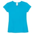 thumbnail image 1 of Made in USA Girls Soft Cotton Jersey Cap Sleeve Crew Tee | Turquoise, 1 of 5