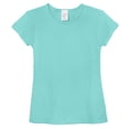 thumbnail image 1 of Made in USA Girls Soft Cotton Jersey Cap Sleeve Crew Tee | Wave, 1 of 5