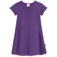 thumbnail image 1 of Made in USA Girls Soft Cotton Jersey Cap Sleeve Dress | Purple, 1 of 5