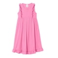 thumbnail image 1 of Made in USA Girls Soft Cotton Jersey Flutter Tank Dress | Medium Pink, 1 of 4