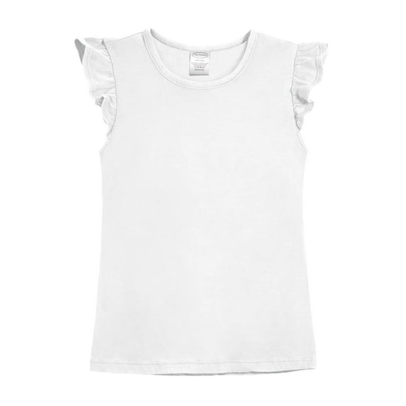 Made in USA Girls Soft Cotton Jersey Flutter Tee