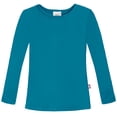 thumbnail image 1 of Made in USA Girls Soft Cotton Jersey Long Sleeve Tee | Teal, 1 of 5