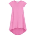 thumbnail image 1 of Made in USA Girls Soft Cotton Jersey Short Sleeve Hi-Lo Maxi Dress, 1 of 10