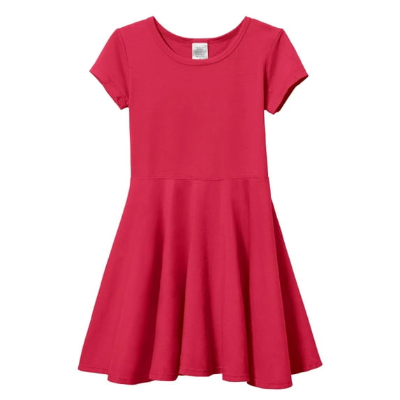Made in USA Girls Soft Cotton Jersey Short Sleeve Twirly Dress | Candy Apple