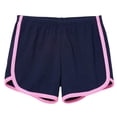 thumbnail image 1 of Made in USA Girls Soft Cotton Knit Short with Trim | Navy w. Bubblegum Trim, 1 of 3