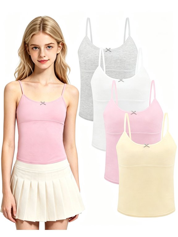 Girls Soft Cotton Lined Undershirt Training Bra Camisole 8-16