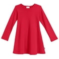 thumbnail image 1 of Girls Soft Cotton Long Sleeve Baby Rib Dress | Candy Apple, 1 of 5