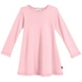 thumbnail image 1 of Girls Soft Cotton Long Sleeve Baby Rib Dress | Pink, 1 of 5
