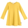 thumbnail image 1 of Girls Soft Cotton Long Sleeve Baby Rib Dress | Yellow, 1 of 5