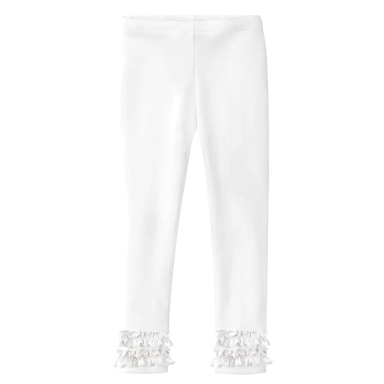 White clearance ruffle leggings