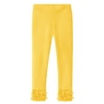 thumbnail image 1 of Made in USA Girls Ruffle Leggings | Yellow, 1 of 4