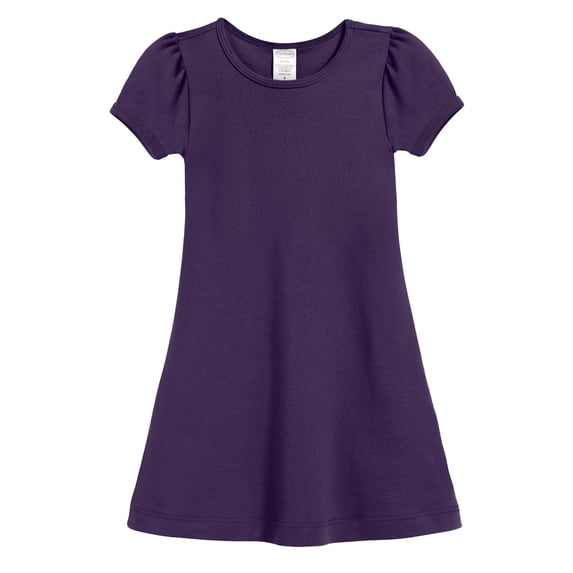 Made in USA Girls Soft Cotton Short Sleeve Puff Sleeve Dress
