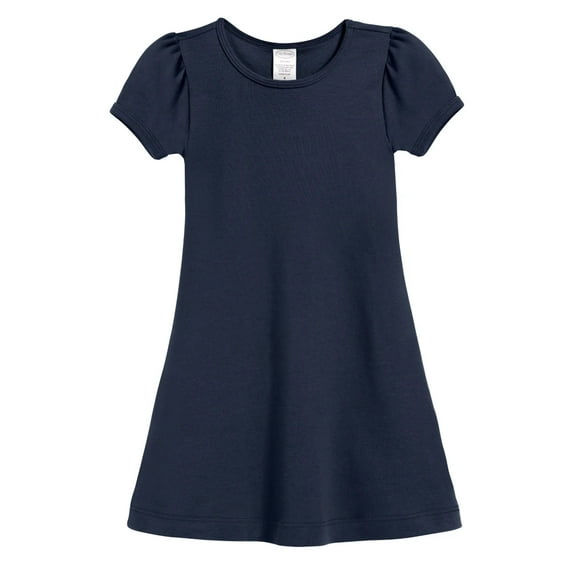 Made in USA Girls Soft Cotton Short Sleeve Puff Sleeve Dress
